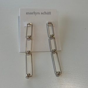 Marlyn Schiff Gold Paperclip Earrings